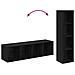 Mobile TV 4 pcs Nero 37 x 37 x 142.5 cm Legno multistrato - Foto miniatura 8
