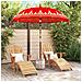 Parasol Balinese 260 Rosso 210-220 cm Cotone e legno massello - Foto miniatura 3