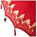 Parasol Balinese 260 Rosso 210-220 cm Cotone e legno massello - Foto miniatura 6