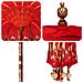 Parasol Balinese 260 Rosso 210-220 cm Cotone e legno massello - Foto miniatura 9