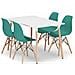 Set da tavolo rettangolare Valora YURO bianco e verde per sala da pranzo x4 - Foto miniatura 1