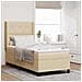 Letto a molle con materasso Crema 100 x 200 cm Tessuto - Foto miniatura 2