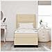 Letto a molle con materasso Crema 100 x 200 cm Tessuto - Foto miniatura 3