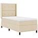Letto a molle con materasso Crema 100 x 200 cm Tessuto - Foto miniatura 4