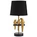 Lampada Da Comodino Pappagallo In Resina Dorata Con Paralume In Tessuto Nero - Foto miniatura 1