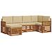 Set divani 6 pcs Naturale e Beige Legno di Acacia Massello - Foto miniatura 1