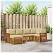 Set divani 6 pcs Naturale e Beige Legno di Acacia Massello - Foto miniatura 2