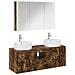 Set di Armadi da Bagno 4 pcs Rovere Fumo Legno ingegnerizzato - Foto miniatura 1
