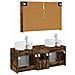 Set di Armadi da Bagno 4 pcs Rovere Fumo Legno ingegnerizzato - Foto miniatura 8