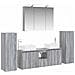 Set di mobili per il bagno 6 pcs Sonoma grigio - Foto miniatura 1