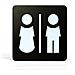 Segnaletica Targa Wc Bagno Uomo Donna Pittogrammi 16X16 Con Adesivo - Foto miniatura 1