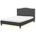 Letto In Tessuto Grigio E Led Bianco 180x200cm Montpellier - Foto miniatura 8