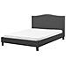 Letto In Tessuto Grigio E Led Bianco 180x200cm Montpellier - Foto miniatura 6