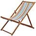 Sdraio da Spiaggia Pieghevole Telaio Legno Tessuto Multicolore - Foto miniatura 1