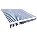 Tendone Parasole in Tela Blu e Bianco 350x250 cm - Foto miniatura 1