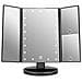 Illuminato Trucco Dello Specchio A Tre Ante Specchio Da Toilette Con 1x 2x Ingrandimento 3x Notti Naturali Led Touch Screen Chargable (nero)  - Foto miniatura 1