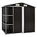 Capanno Da Giardino Con Scaffali Marrone 205x130x183 Cm Ferro - Foto miniatura 1