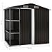 Capanno Da Giardino Con Scaffali Marrone 205x130x183 Cm Ferro - Foto miniatura 8