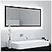 Specchio da Bagno a LED Nero 100x8,5x37 cm in Acrilico - Foto miniatura 1