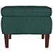 Poggiapiedi Con Gambe In Legno Verde Scuro In Velluto - Foto miniatura 4