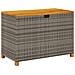 Contenitore Giardino Grigio 110x55x63cm Polyrattan Legno Acacia - Foto miniatura 2