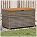 Contenitore Giardino Grigio 110x55x63cm Polyrattan Legno Acacia - Foto miniatura 1