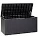 Baule Multiuso Lucchettabile Capienza 340 Lt Con Rotelle Rattan Antracite - Foto miniatura 2