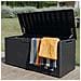 Baule Multiuso Lucchettabile Capienza 340 Lt Con Rotelle Rattan Antracite - Foto miniatura 5