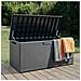 Baule Multiuso Lucchettabile Capienza 340 Lt Con Rotelle Rattan Antracite - Foto miniatura 6