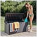 Baule Multiuso Lucchettabile Capienza 340 Lt Con Rotelle Rattan Antracite - Foto miniatura 7