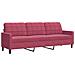 Set Di Divani 2 Pz Con Cuscini Rosso Vino In Velluto - Foto miniatura 4