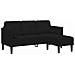 Divano a 3 posti con chaise longue a forma di L nero 160 cm in velluto - Foto miniatura 1