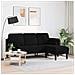 Divano a 3 posti con chaise longue a forma di L nero 160 cm in velluto - Foto miniatura 3