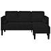Divano a 3 posti con chaise longue a forma di L nero 160 cm in velluto - Foto miniatura 4