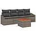 Set Divano da Giardino 5 Pezzi con Cuscini Grigio Polyrattan Acacia - Foto miniatura 1