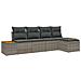 Set Divano da Giardino di 5 Pezzi con Cuscini Grigio Rattan Acacia - Foto miniatura 1