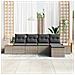 Set Divano da Giardino di 5 Pezzi con Cuscini Grigio Rattan Acacia - Foto miniatura 3