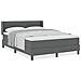 Letto Box Spring  con Materasso Grigio Scuro 140x190 cm Tessuto, Testata Design Linee Grigio Scuro 140 cm Tessuto - Foto miniatura 4