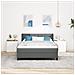 Letto Box Spring  con Materasso Grigio Scuro 140x190 cm Tessuto, Testata Design Linee Grigio Scuro 140 cm Tessuto - Foto miniatura 5