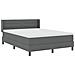 Letto Box Spring  con Materasso Grigio Scuro 140x190 cm Tessuto, Testata Design Linee Grigio Scuro 140 cm Tessuto - Foto miniatura 7