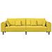 Divano in Velluto con cuscino Giallo 210 cm Velluto - Foto miniatura 4
