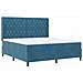 Letto a molle con cuscino con testiera Blu 180 x 200 cm Velluto - Foto miniatura 1