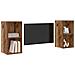 Mobile TV da Parete 2 pcs Legno Antico 37 x 37 x 72 cm - Foto miniatura 3