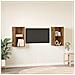 Mobile TV da Parete 2 pcs Legno Antico 37 x 37 x 72 cm - Foto miniatura 4