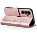 Custodia A Portafoglio Per Galaxy S24 / S25 Premium Design Fiori Farfalla, Rosa Champagne - Foto miniatura 3