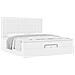 Struttura Letto Pouf con Materassi Bianco 200x200 cm Similpelle - Foto miniatura 4