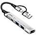 Hub Usb Usb-c 4-in-1 Con 2x Usb 2.0 E 2x Usb-c Audio E Sincronizzazione, Grigio - Foto miniatura 1