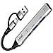 Hub Usb Usb-c 4-in-1 Con 2x Usb 2.0 E 2x Usb-c Audio E Sincronizzazione, Grigio - Foto miniatura 5