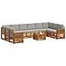 Set divani con cuscino 11 pcs Grigio Naturale e Chiaro - Foto miniatura 3