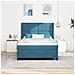 Letto a molle con strisce LED Blu 140 x 200 cm Velluto - Foto miniatura 4